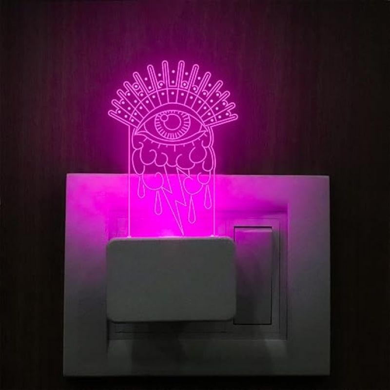 Eyes Plug Night Lamp with 7 Color Changing Light Hoom Decor Lamp