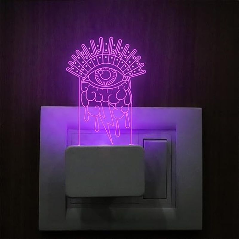 Eyes Plug Night Lamp with 7 Color Changing Light Hoom Decor Lamp