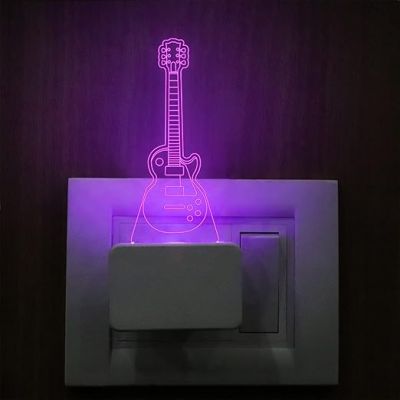 3D Illusion Guitar Plug Night lamp with Multicolored Color Gift for Birthday