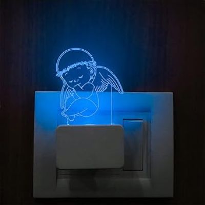 3D Illusion Baby Angel Plug Night lamp 7 Color Changing Light for Home Decor