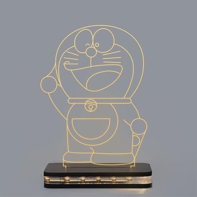 3D Illusion Doraemon Anime Led Night Lamp with Warm White Color Kids Room & Home Decoration Lamp  Best Birthday Gift for Children Girls Boys