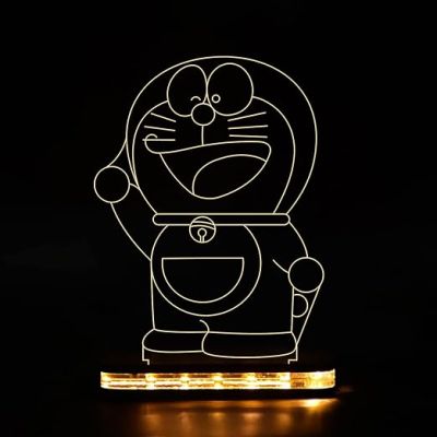 3D Illusion Doraemon Anime Led Night Lamp with Warm White Color Kids Room & Home Decoration Lamp  Best Birthday Gift for Children Girls Boys