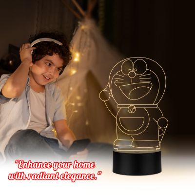3D Illusion Doraemon Anime Led Night Lamp with Warm White Color Kids Room & Home Decoration Lamp  Best Birthday Gift for Children Girls Boys