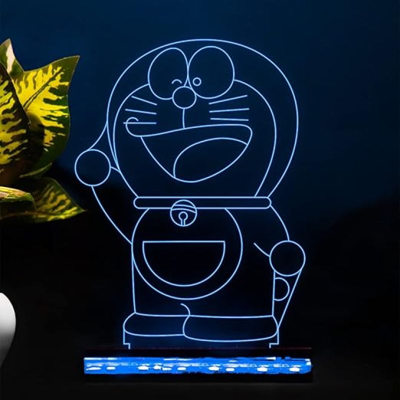 3D Illusion Doraemon Anime Led Night Lamp 16 Color Changing Light with Remote Control  Kids Room & Home Decoration Lamp Best Birthday Gift for Children Girls Boys