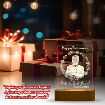 Personalized Happy Retirement Night Lamp with Warm White Light  Retirement Gift for Women & Men  Retirement Gift for Teacher Mom Dad Colleagues