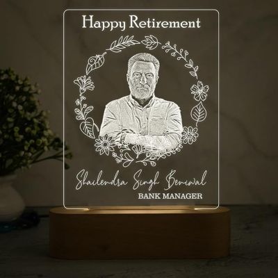 Personalized Happy Retirement Night Lamp with Warm White Light  Retirement Gift for Women & Men  Retirement Gift for Teacher Mom Dad Colleagues