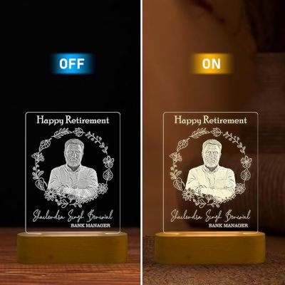 Personalized Happy Retirement Night Lamp with Warm White Light  Retirement Gift for Women & Men  Retirement Gift for Teacher Mom Dad Colleagues
