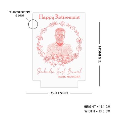 Personalized Happy Retirement Night Lamp with Warm White Light  Retirement Gift for Women & Men  Retirement Gift for Teacher Mom Dad Colleagues