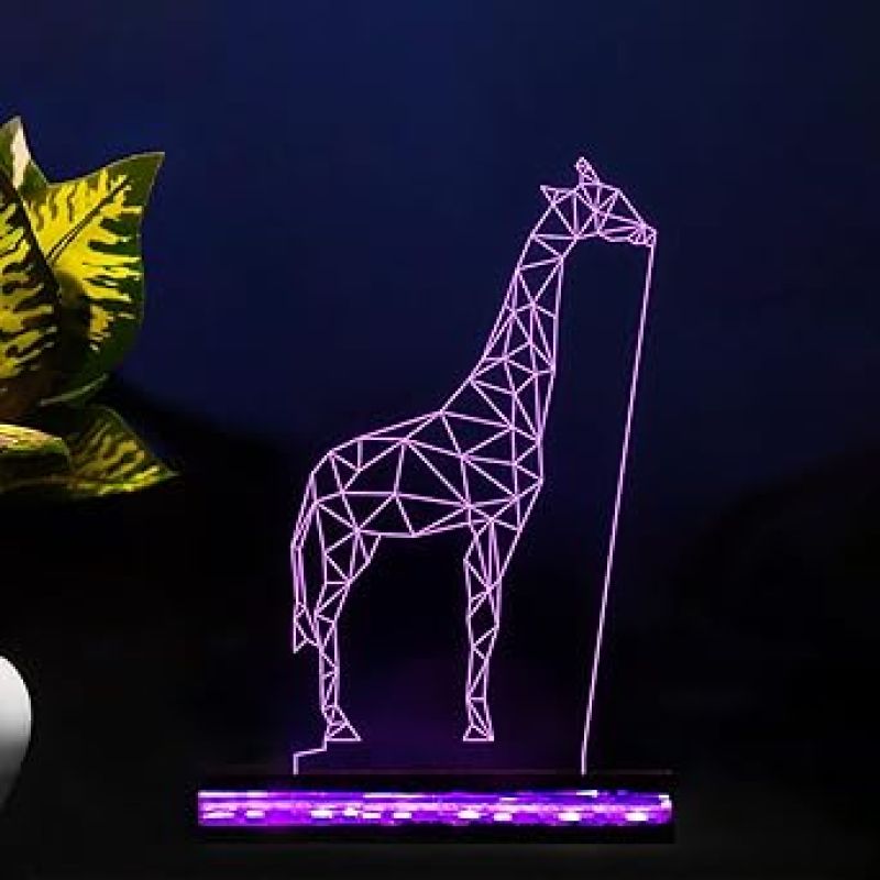 3D Illusion Giraffe Led Night Lamp 16 Color Changing Light with Remote Control Gift for Kids Birthday