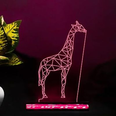 3D Illusion Giraffe Led Night Lamp 16 Color Changing Light with Remote Control Gift for Kids Birthday