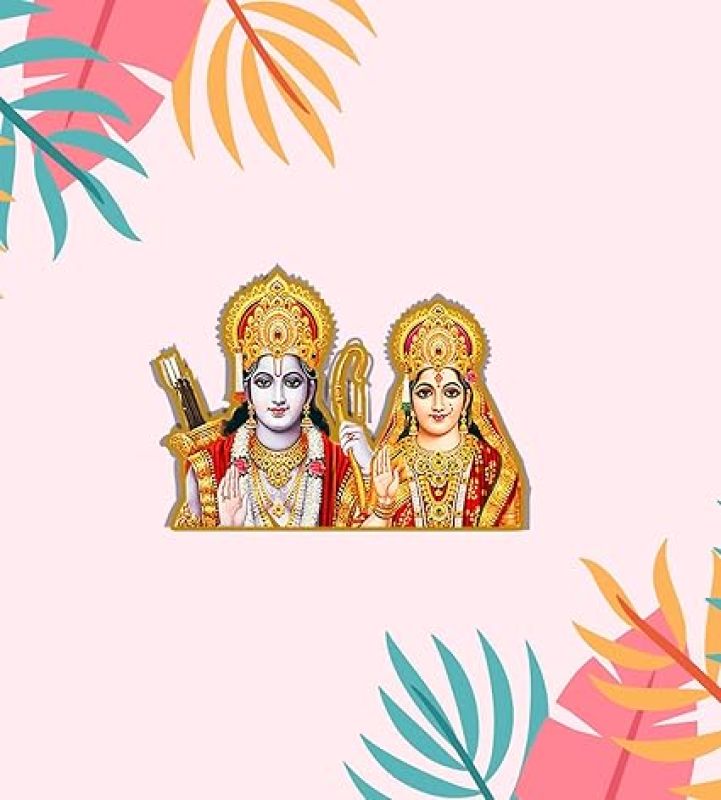 Lord Ram Sita Wooden Fridge Magnet Spiritual, Divine, Home, Kitchen,Temple and Office Decoration Gift for Diwali or Ram Navami.