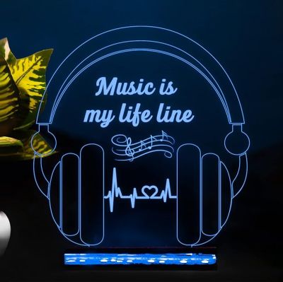3D Illusion Headphone Led Night lamp 16 Color Changing Light with Remote Control Home Decoration and Birthday Gift