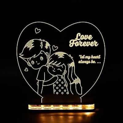 Love Forever Acrylic Led Night lamp with Warm White Color Gift for Loveable Person