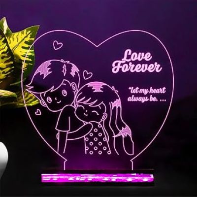 Love Forever Acrylic Led Night lamp 16 Color Changing Light with Remote Control Gift for Loveable Person