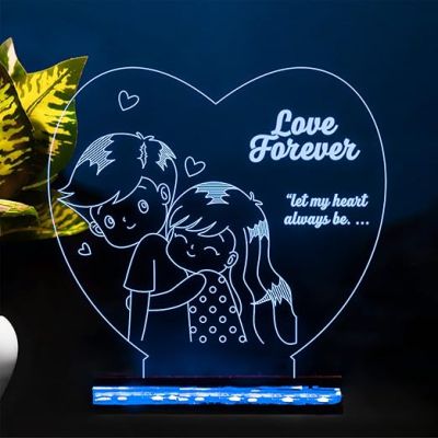 Love Forever Acrylic Led Night lamp 16 Color Changing Light with Remote Control Gift for Loveable Person