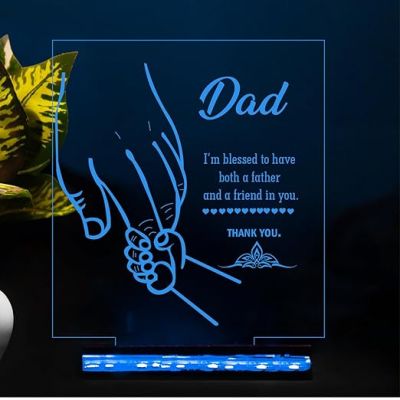 3D Illusion Dad Acrylic Led Night Lamp 16 Color Changing Light with Remote Control Fathers Day Gift Birthday Gift for Dad
