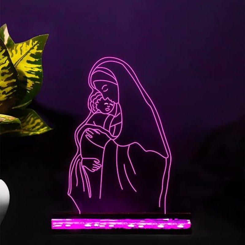 3D Illusion Mom Son Acrylic led Night lamp 16 Color Changing Light with Remote Control Gift for mom