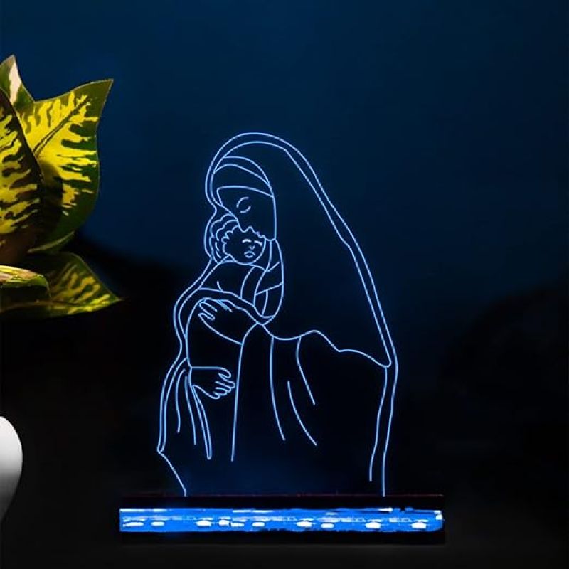 3D Illusion Mom Son Acrylic led Night lamp 16 Color Changing Light with Remote Control Gift for mom