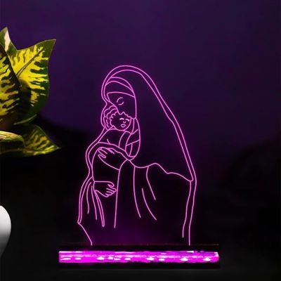 3D Illusion Mom Son Acrylic led Night lamp 16 Color Changing Light with Remote Control Gift for mom