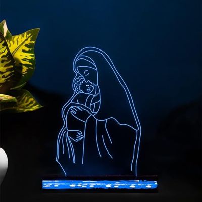 3D Illusion Mom Son Acrylic led Night lamp 16 Color Changing Light with Remote Control Gift for mom