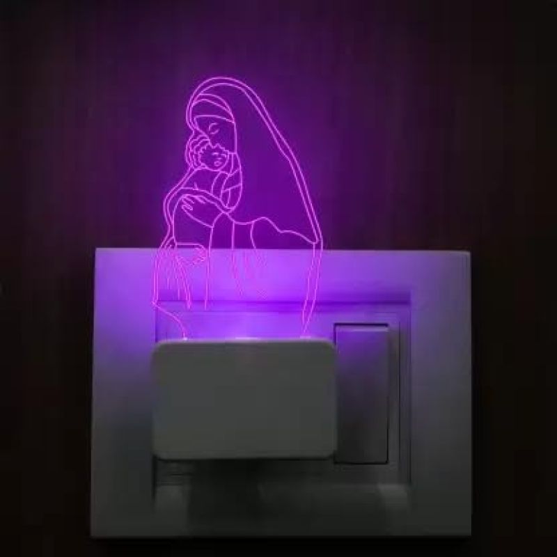 3D Illusion Mom Son Plug Night Lamp with 7 Color Changing Light   Gift for mom