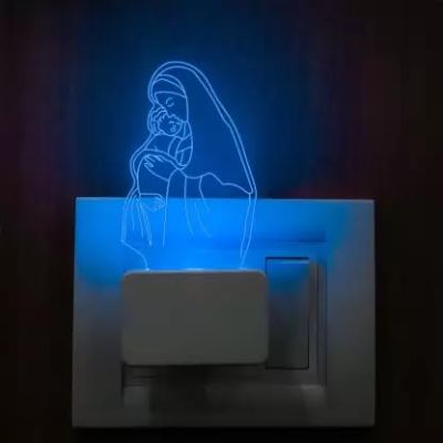 3D Illusion Mom Son Plug Night Lamp with 7 Color Changing Light   Gift for mom