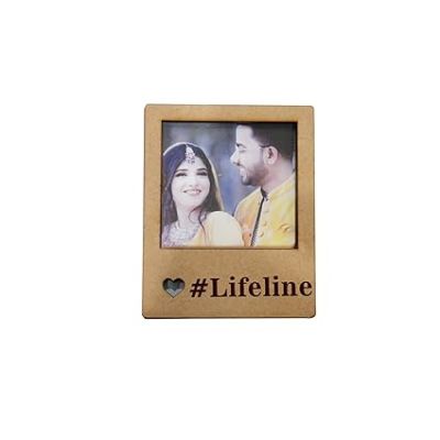 Couple Photo Fridge Magnet Stickers Wooden Cutout Frame Home Kitchen Refrigerator Decor Accessories
