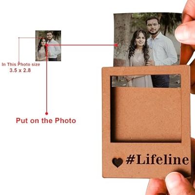 Couple Photo Fridge Magnet Stickers Wooden Cutout Frame Home Kitchen Refrigerator Decor Accessories