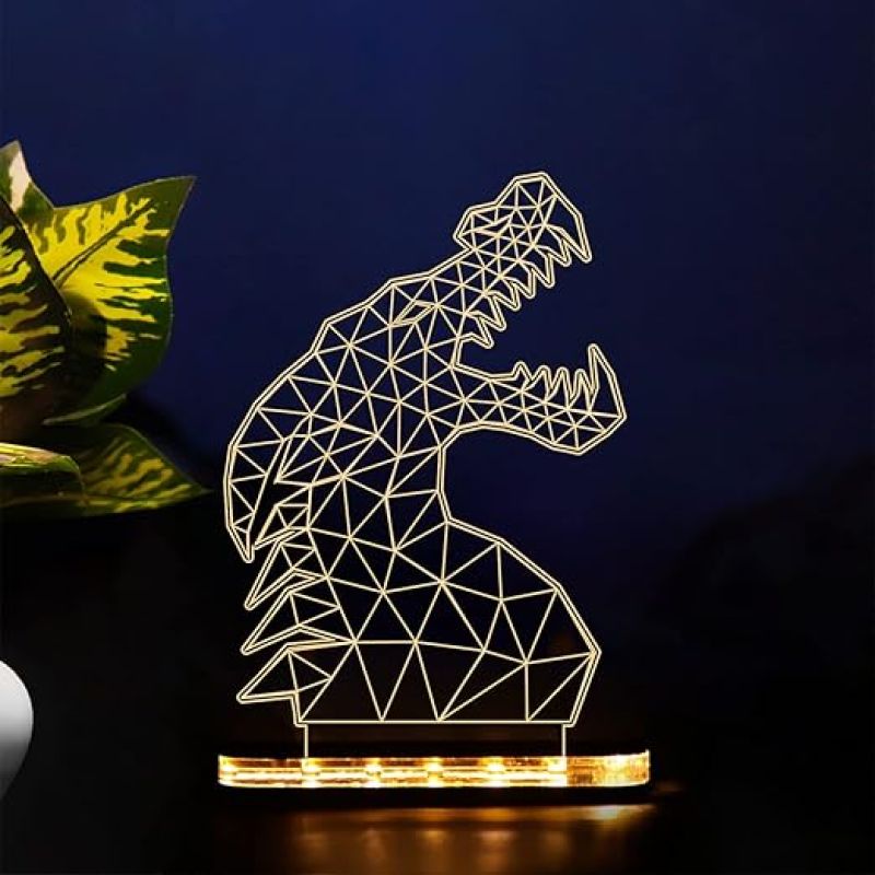 3D Illusion Dragon Led Night Lamp with Warm White Color Home Decor Gift for Birthday