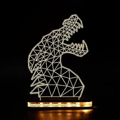 3D Illusion Dragon Led Night Lamp with Warm White Color Home Decor Gift for Birthday