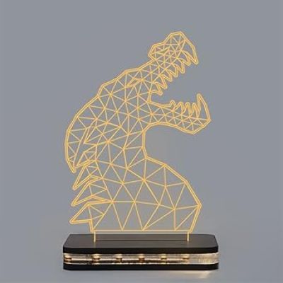 3D Illusion Dragon Led Night Lamp with Warm White Color Home Decor Gift for Birthday