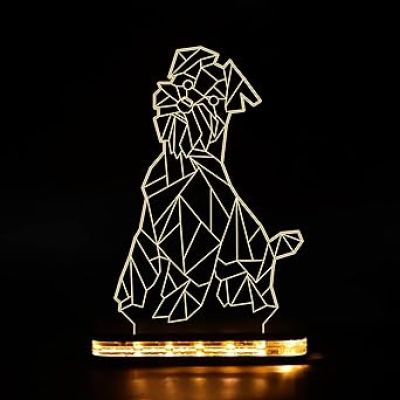 3D Illusion Dog Poly Art Led Night Lamp with Warm White Color Gift For Kids