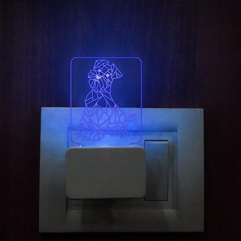 3D Illusion Dog Plug Night Lamp with 7 Color Changing Light  Kids Room décor Gifts for Dog Lover