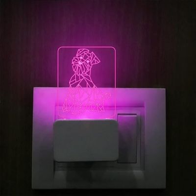 3D Illusion Dog Plug Night Lamp with 7 Color Changing Light  Kids Room décor Gifts for Dog Lover