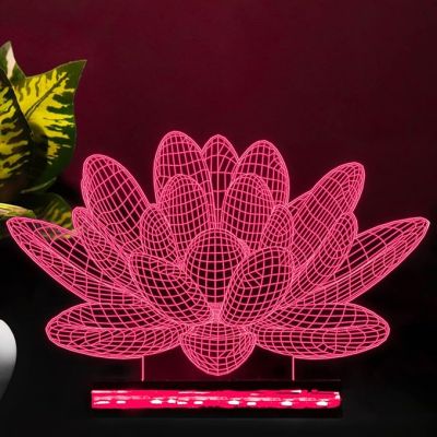3D Illusion Lotus Flower Led Night Lamp 16 Color Changing lamp with Remote Control Home Decor Light