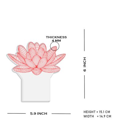 3D Illusion Lotus Flower Led Night Lamp Multicolored Light Home Decor Light