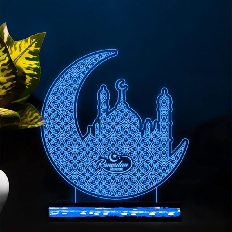 Ramadan Mubarak Led Night Lamp 16 Color Changing Light with Remote Control Gift for Eid