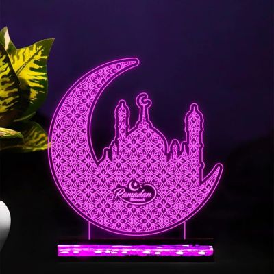 Ramadan Mubarak Led Night Lamp 16 Color Changing Light with Remote Control Gift for Eid