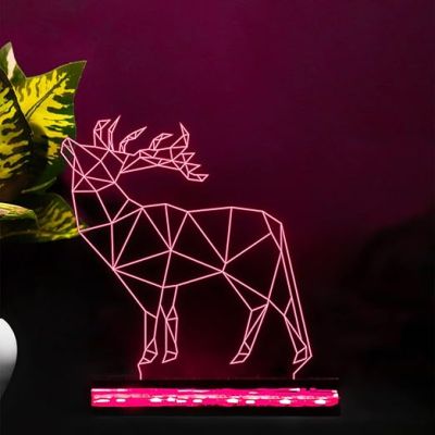 3D Illusion Deer Led Night lamp 16 Color Changing Light with Remote Control Gift for Birthday