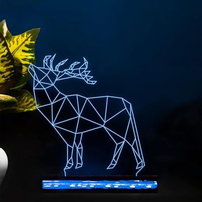 3D Illusion Deer Led Night lamp 16 Color Changing Light with Remote Control Gift for Birthday