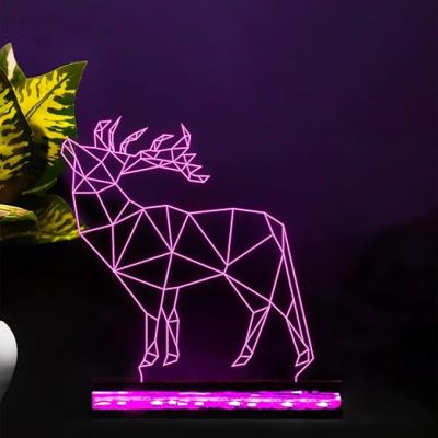 3D Illusion Deer Led Night lamp 16 Color Changing Light with Remote Control Gift for Birthday