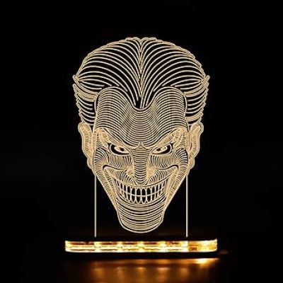 3D Illusion Joker Led Night Lamp with Warm White Color Gift for kids, Boys