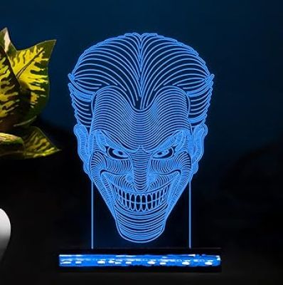 3D Illusion Joker Led Night Lamp 16 Color Changing Light with Remote Control Gift for kids, Boys