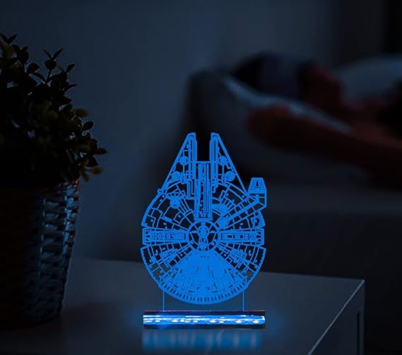 3D Illusion Star Wars Millennlum Falcon Led Night Lamp 16 Color Changing Light with Remote Control Gift For kids