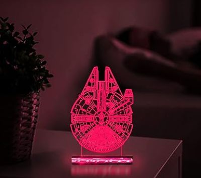 3D Illusion Star Wars Millennlum Falcon Led Night Lamp 16 Color Changing Light with Remote Control Gift For kids