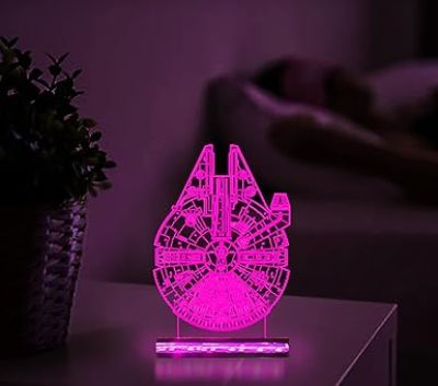 3D Illusion Star Wars Millennlum Falcon Led Night Lamp 16 Color Changing Light with Remote Control Gift For kids