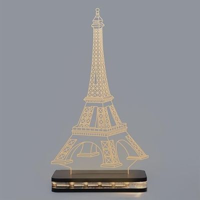 3D Eiffel Tower Led Night Lamp with Warm White Color Gift for Birthday