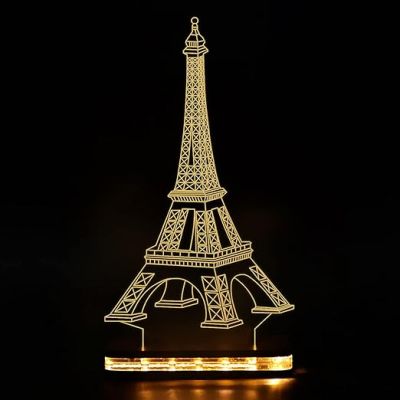 3D Eiffel Tower Led Night Lamp with Warm White Color Gift for Birthday