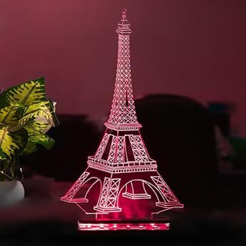 3D Eiffel Tower Led Night Lamp 16 Color Changing Light with Remote Control Gift for Birthday