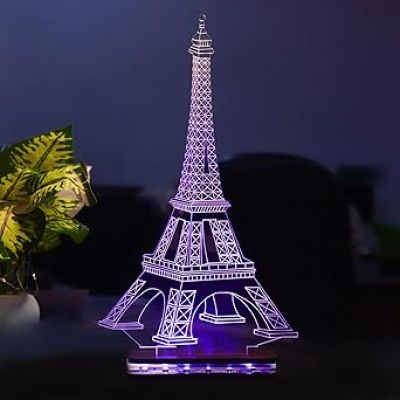 3D Eiffel Tower Led Night Lamp 16 Color Changing Light with Remote Control Gift for Birthday